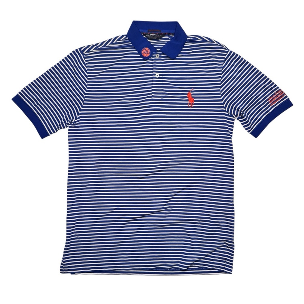 Polo Golf Ralph Lauren Pro Fit Performance Polo Blue Striped Medium Al Mouj Oman